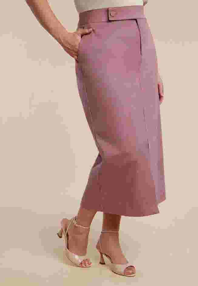 Faux Suede Midi Column Skirt image number 0