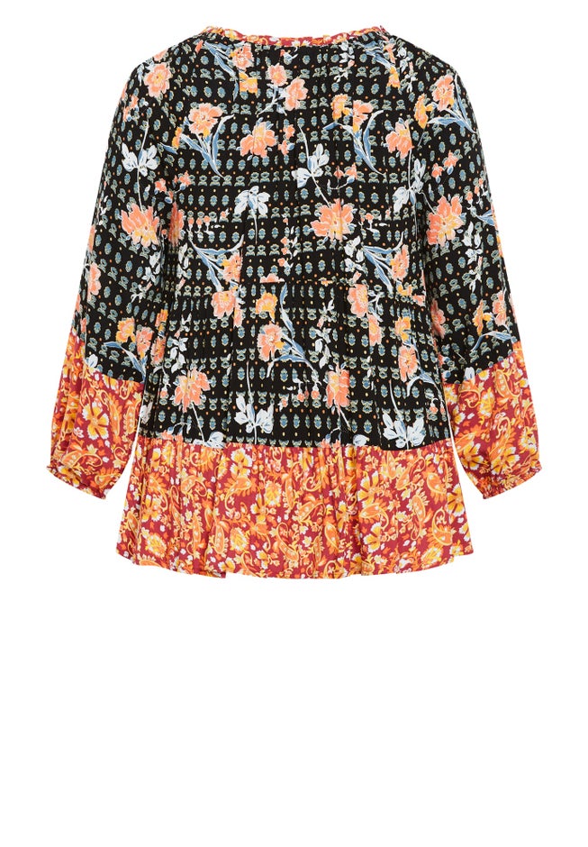 Imari Empire Waist Spliced Top image number 4