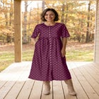 Button-Front Elbow-Sleeve Knit Dress image number 0