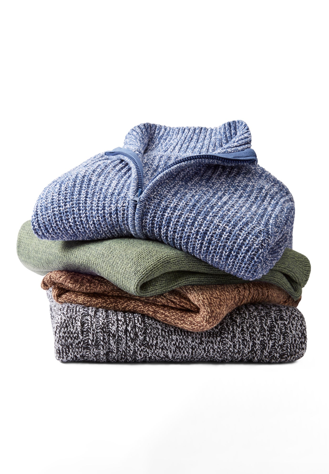 Marled Zip-Front Cable Knit Cardigan image number 1