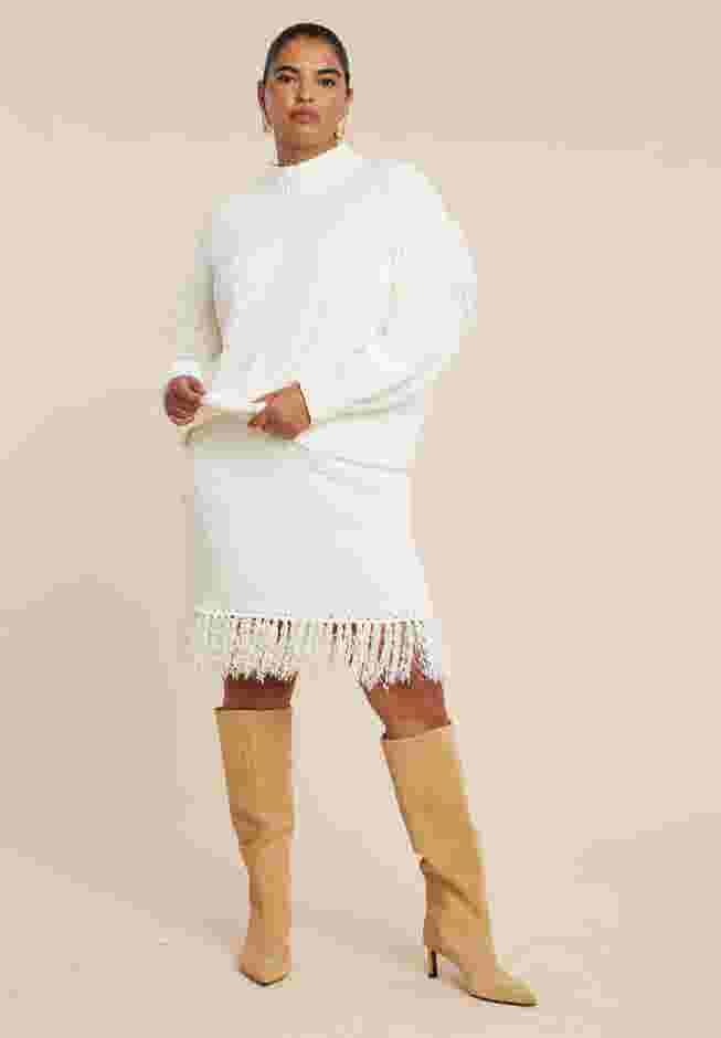 Looped Fringe Sweater Mini Skirt image number 1