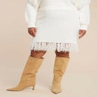 Looped Fringe Sweater Mini Skirt image number null