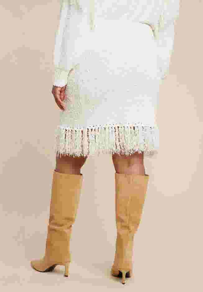 Looped Fringe Sweater Mini Skirt image number 3