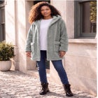 Plus Size Hooded Teddy Fleece Coat image number 1