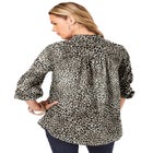 Plus Size Kate Long Sleeve Easy Cotton-Blend Button-Front Shirt image number null