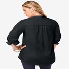 Plus Size Kate Long Sleeve Easy Cotton-Blend Button-Front Shirt image number null