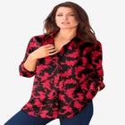 Plus Size Kate Long Sleeve Easy Cotton-Blend Button-Front Shirt image number null