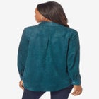 Faux Suede Button-Front Shirt image number null