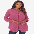 Faux Suede Button-Front Shirt image number 0