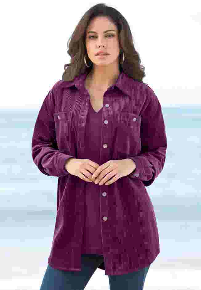 Corduroy Button-Front Shirt image number 3