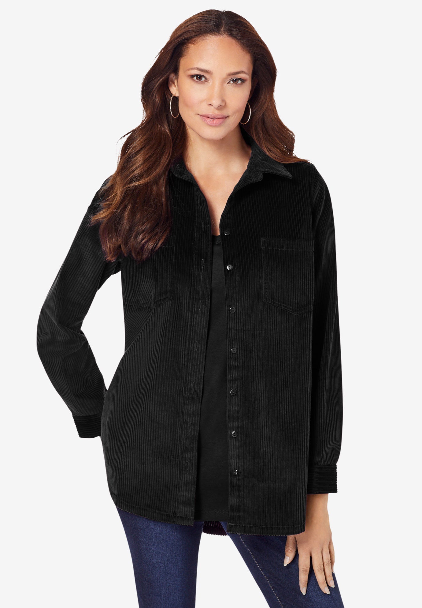 Corduroy Button-Front Shirt image number 0