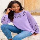 Plus Size Pullover Sweater with Cutout Detail image number null