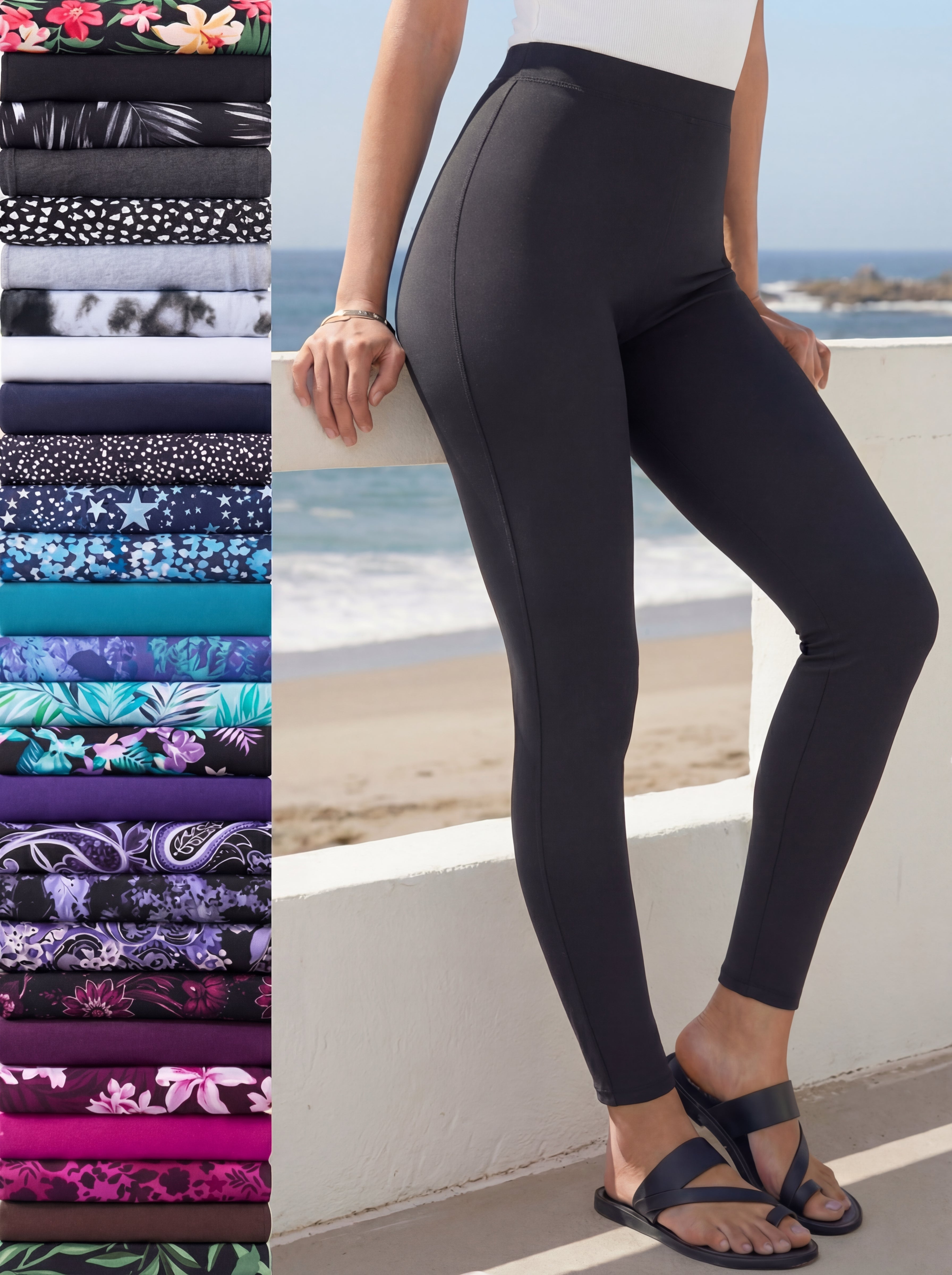 Plus Size Essential Stretch Ankle Length Pull-On Legging image number 0