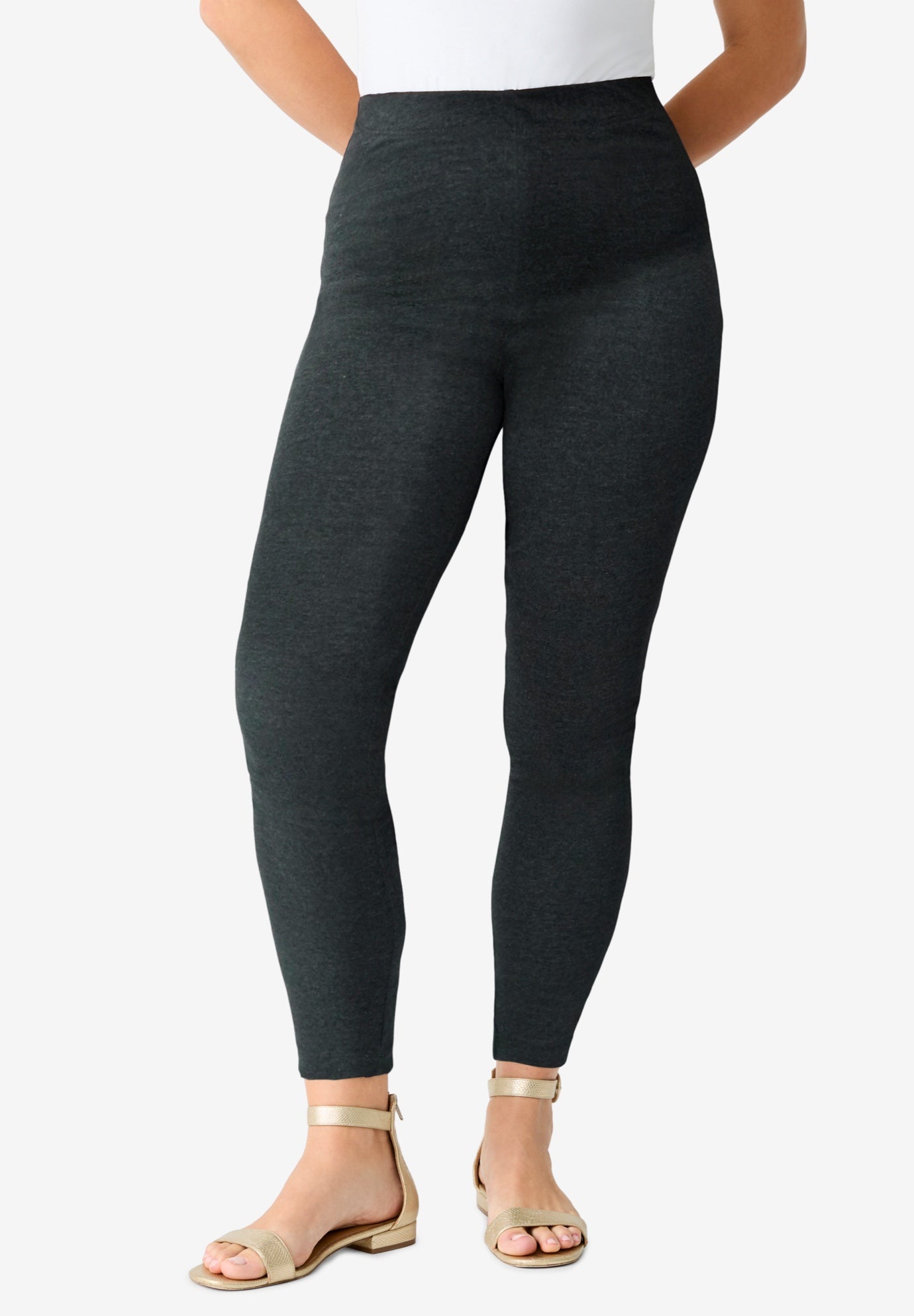 Plus Size Ankle Length Essential Stretch Legging image number 0