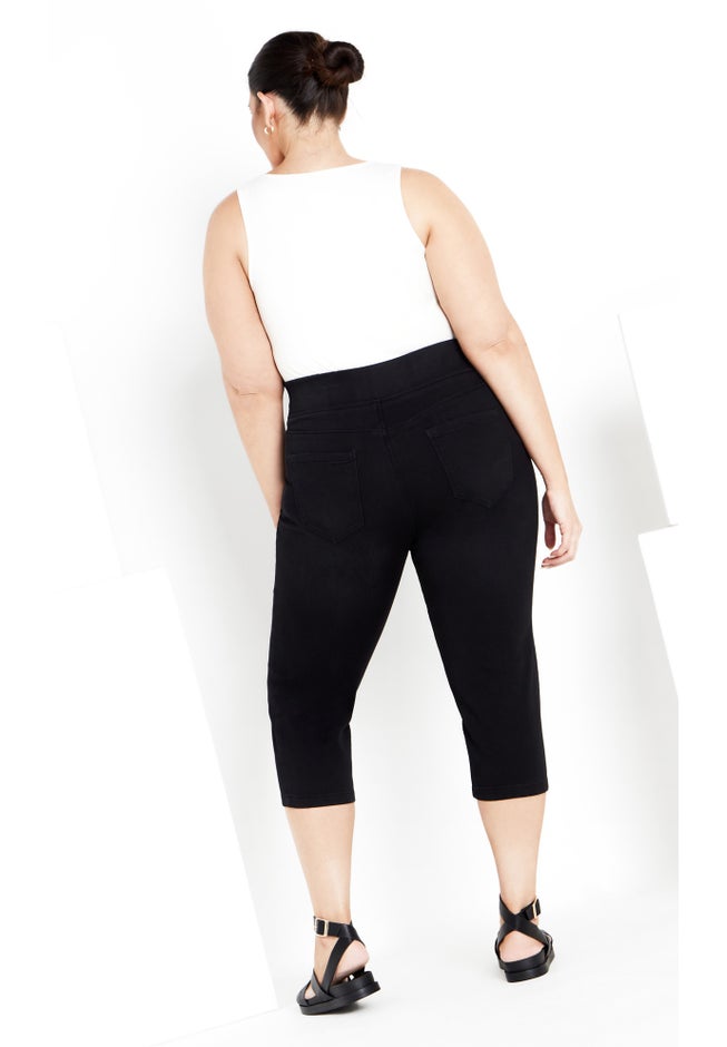 Pull On Cropped Denim Legging image number 1