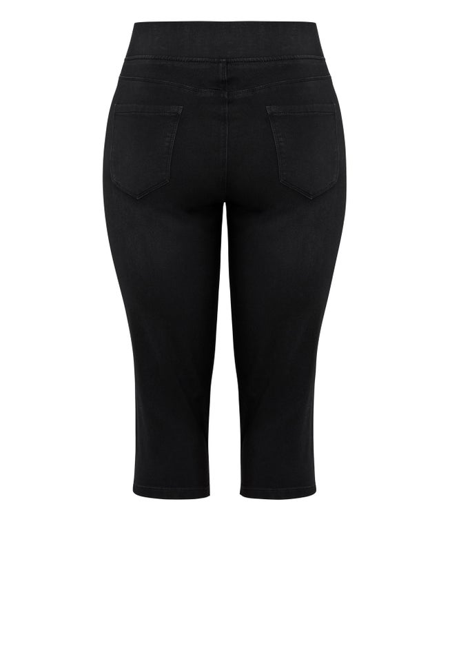 Pull On Cropped Denim Legging image number 7