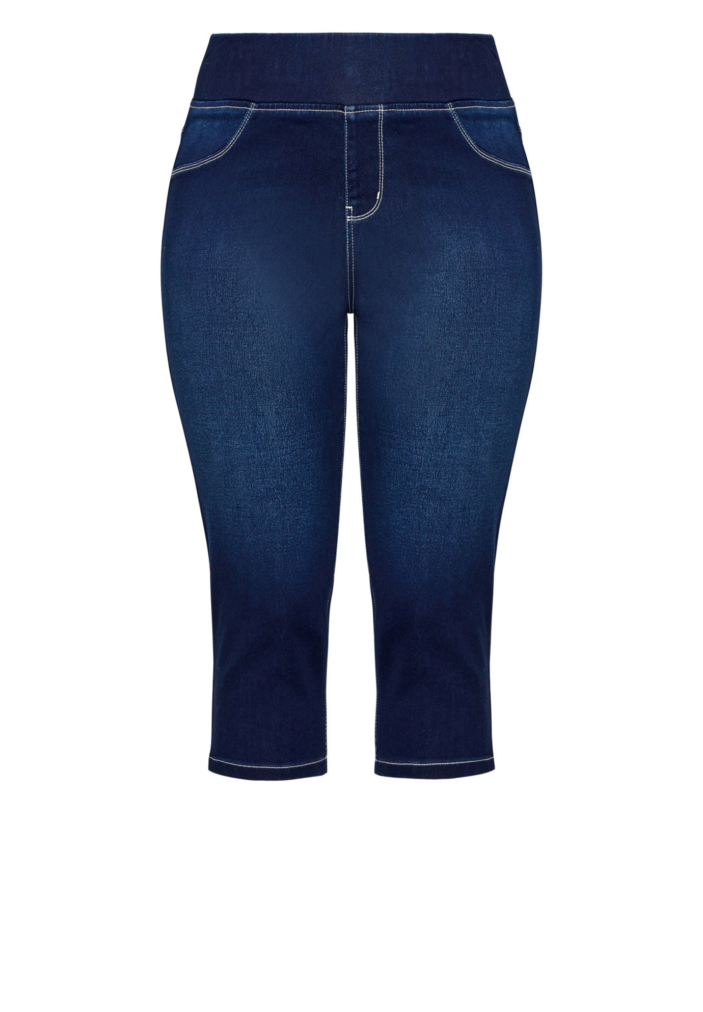Pull On Cropped Denim Legging image number 2
