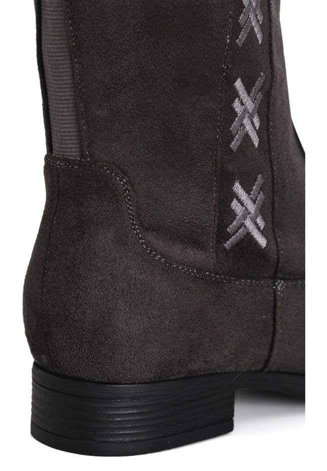 WIDE FIT Nadia Grey Tall Boot image number 6