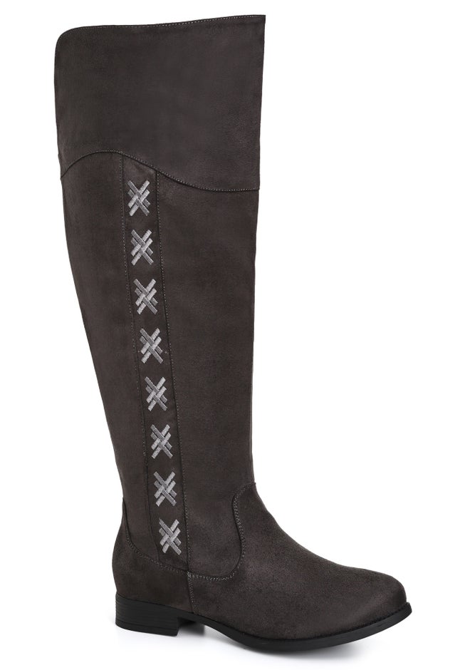 WIDE FIT Nadia Grey Tall Boot image number 0