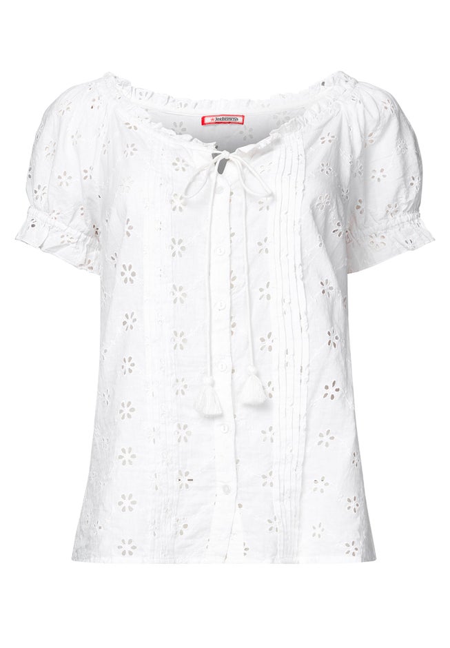 Eyelet Peasant Blouse image number 2