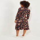 Stretch Knit Knot Front Midi Dress image number null