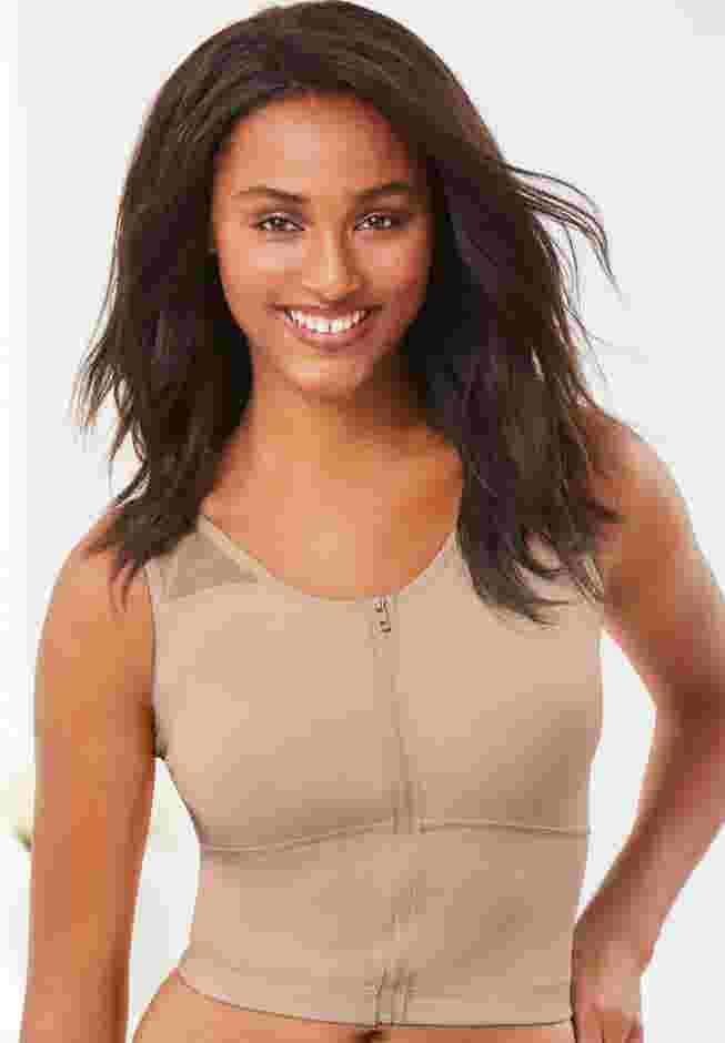 Comfort Choice® Longline Zip-Front Posture Bra image number 0