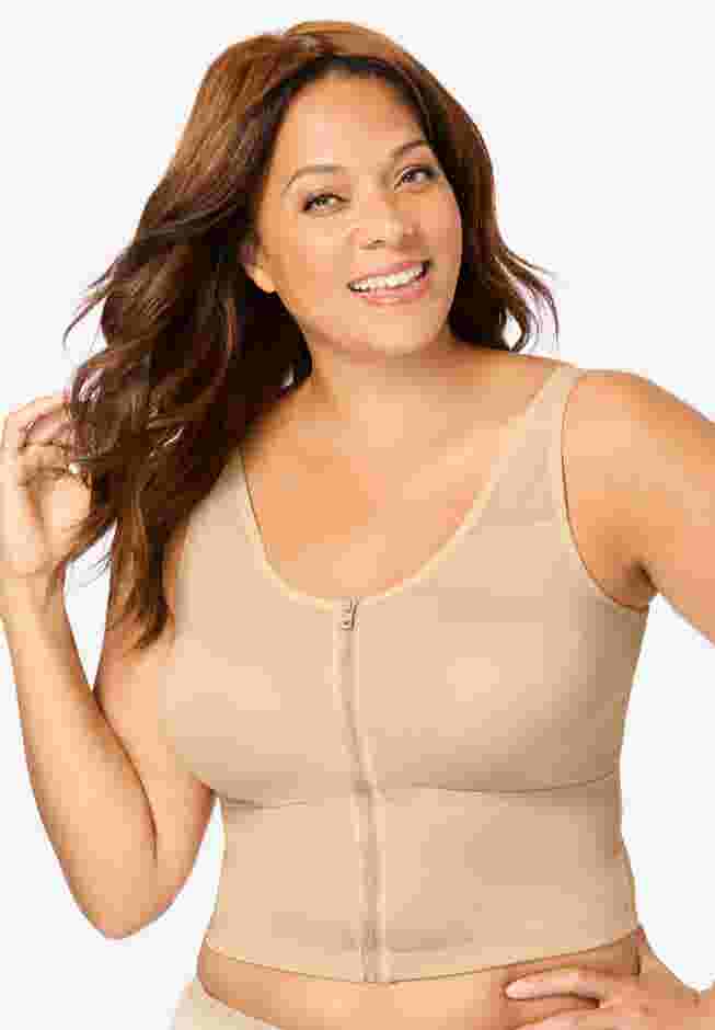Comfort Choice® Longline Zip-Front Posture Bra image number 0