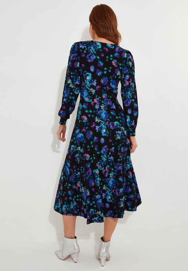 Stretch Knit A-line Midi Dress image number 2