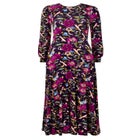 Stretch Knit A-line Midi Dress image number null