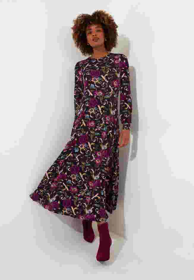 Stretch Knit A-line Midi Dress image number 0