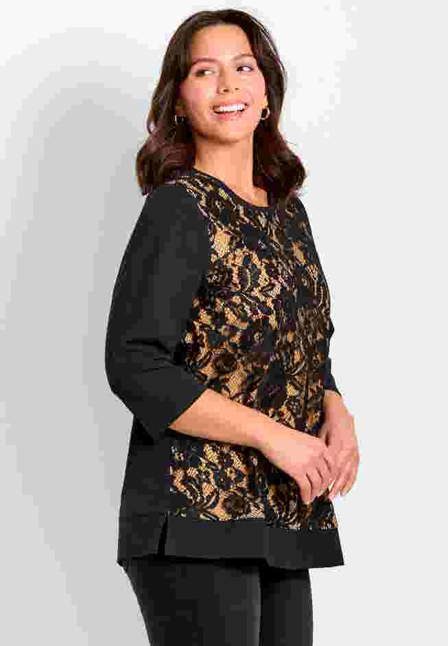 Lace Crewneck Tee image number 2