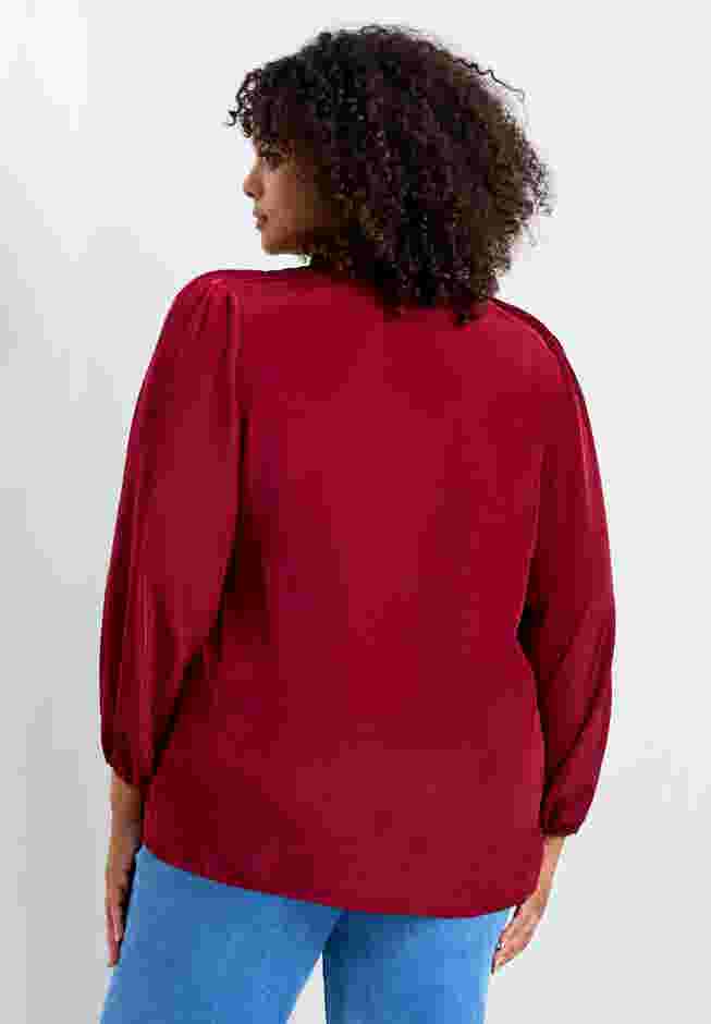 Scallop Trim Peasant Blouse image number 1