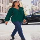 Scallop Trim Peasant Blouse image number null