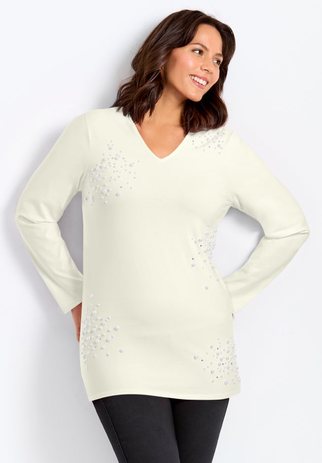 Embellished V-Neck Tunic image number 1
