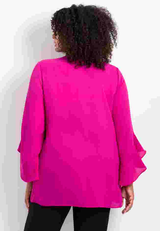 Ruffle Sleeve Tulip Hem Blouse image number 1