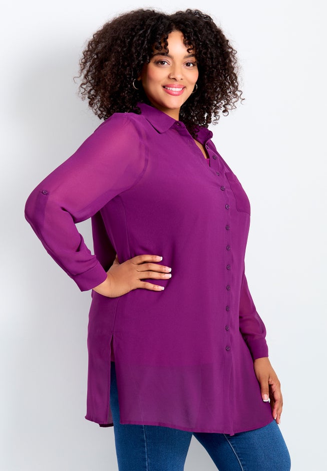 Convertible Button Down Tunic image number 2