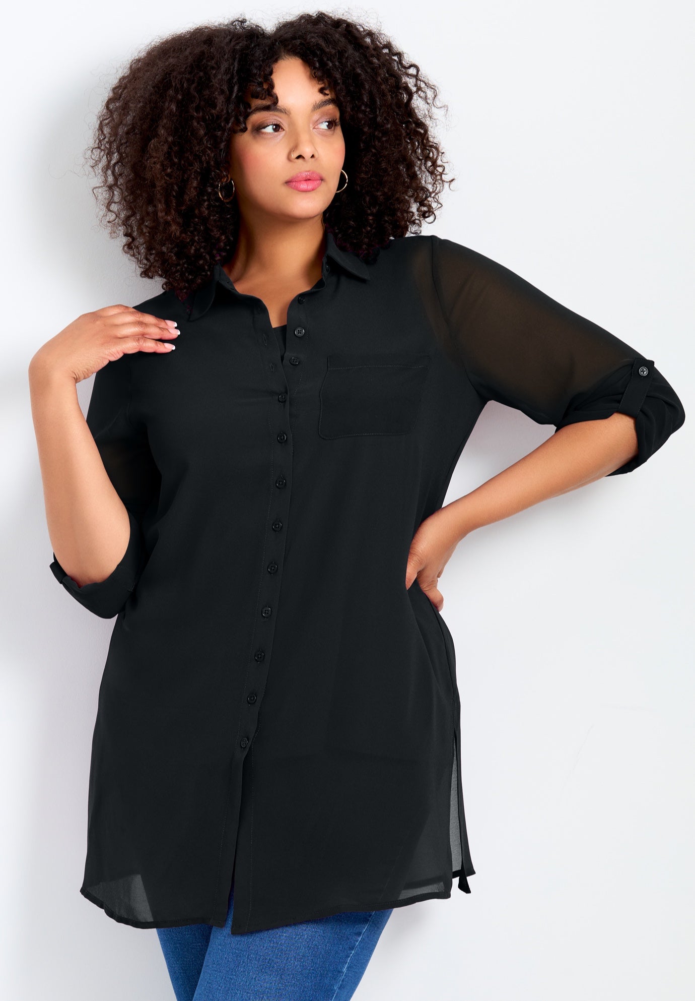 Convertible Button Down Tunic image number 0