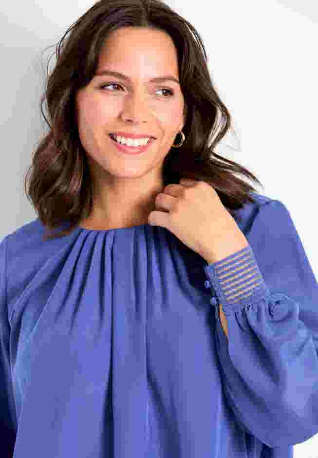 Pleated Peasant Blouse image number 3
