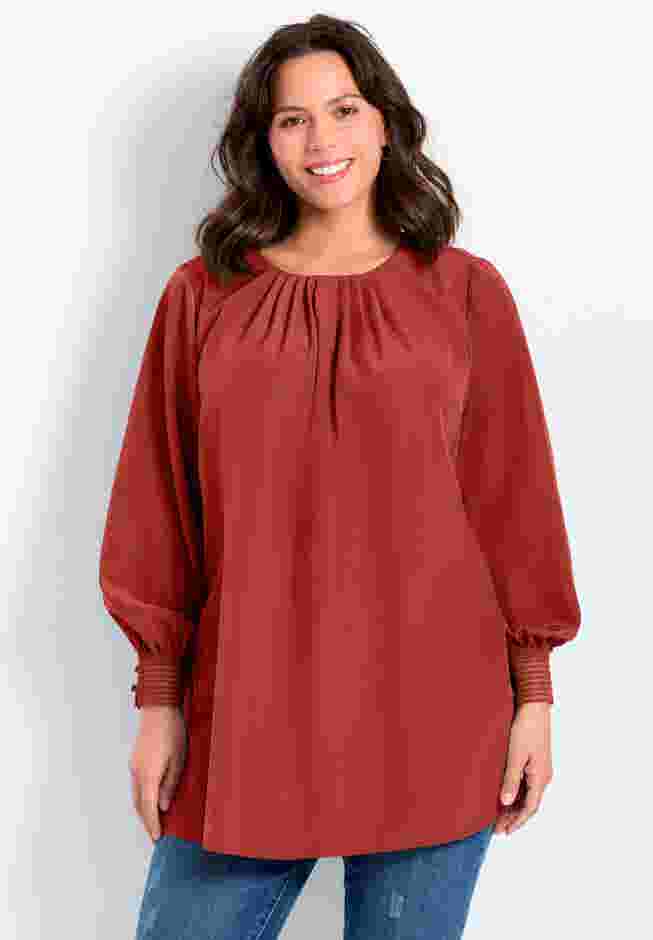 Pleated Peasant Blouse image number 0
