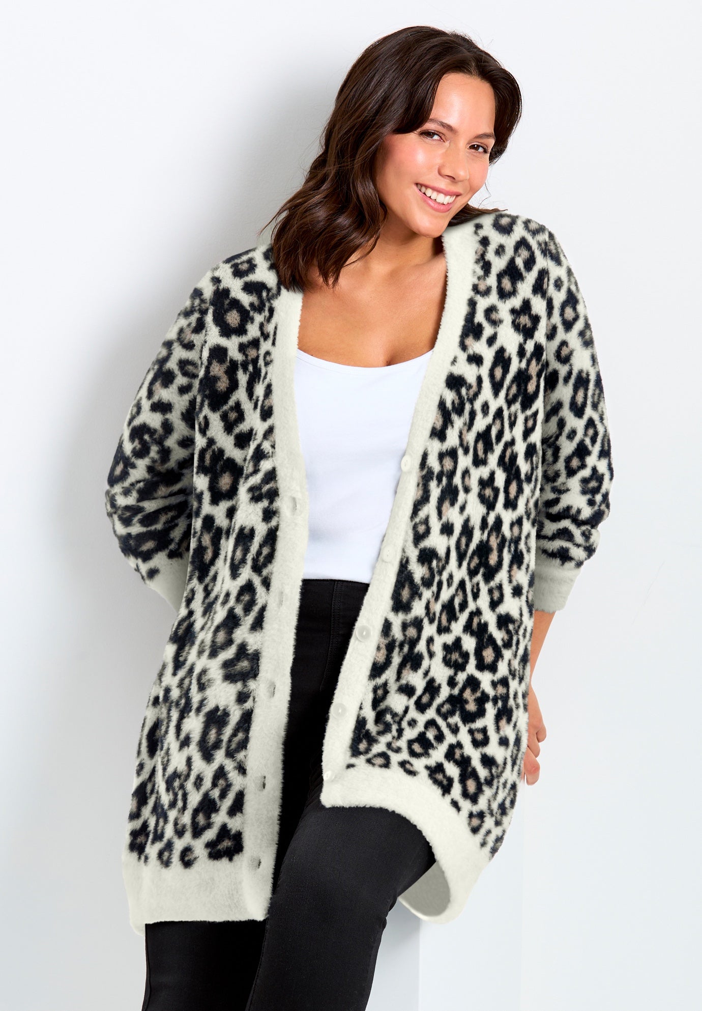 Button Front Cozy Cardigan image number 2