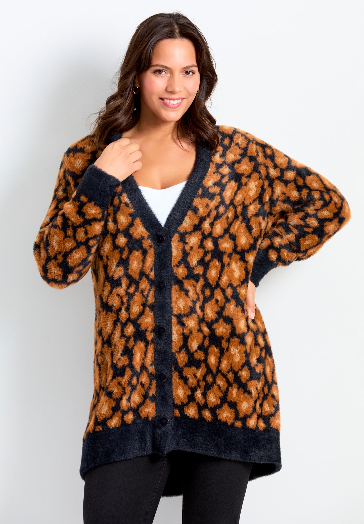 Button Front Cozy Cardigan image number 3