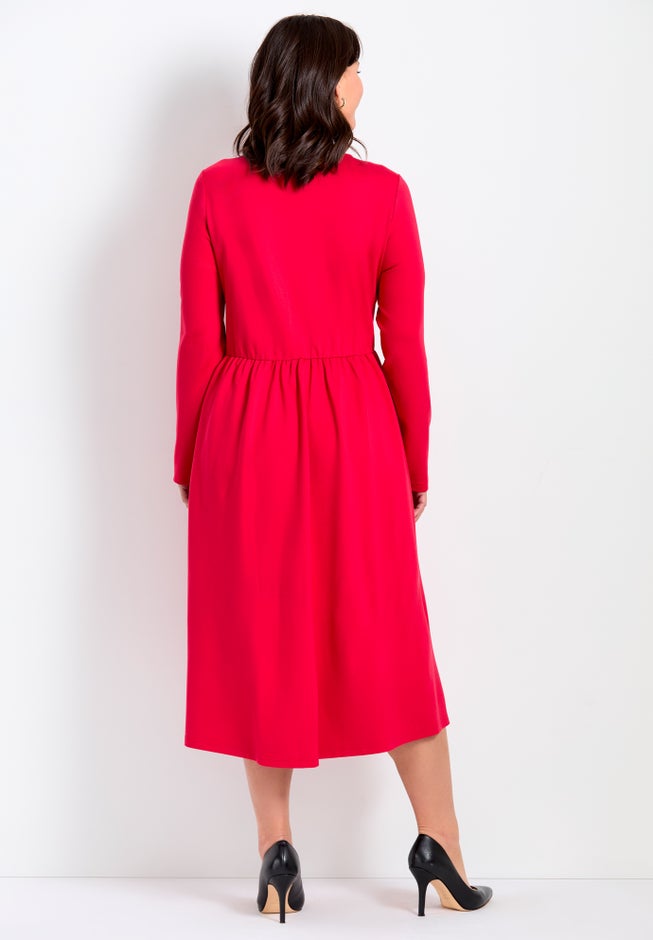Fit And Flare Midi Ponte Dress image number 1