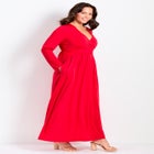 Faux Wrap Flare Maxi Dress image number null