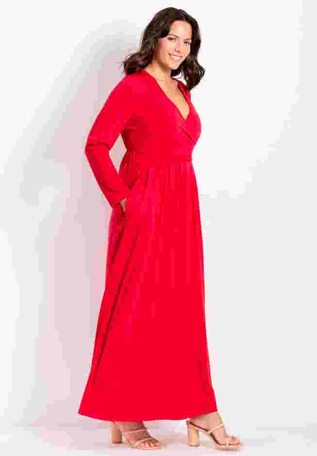 Faux Wrap Flare Maxi Dress image number 2
