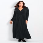 Faux Wrap Flare Maxi Dress image number null