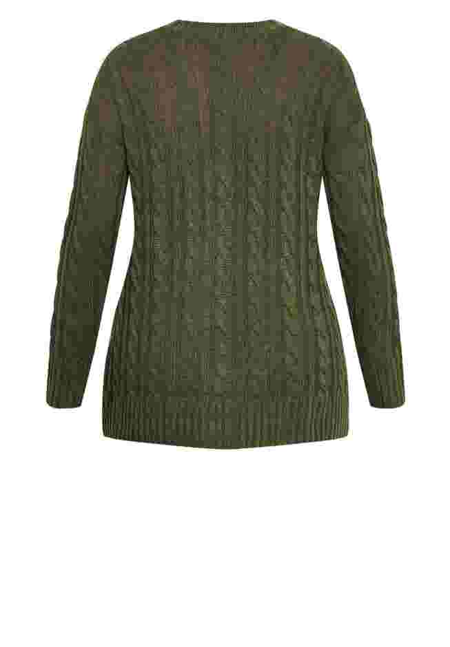 Cara Cable Knit V Neck Cardigan image number 5