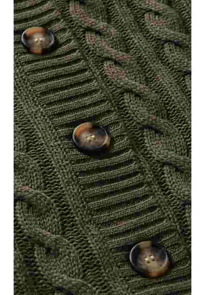 Cara Cable Knit V Neck Cardigan image number 6