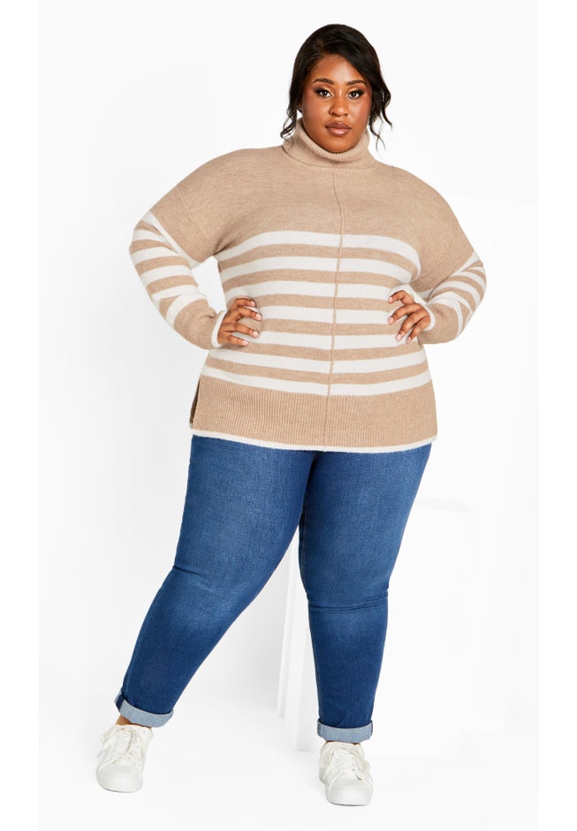 Livvy Roll Neck Stripe Sweater image number 1