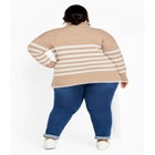 Livvy Roll Neck Stripe Sweater image number null