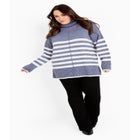 Livvy Roll Neck Stripe Sweater image number null